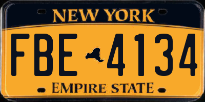 NY license plate FBE4134
