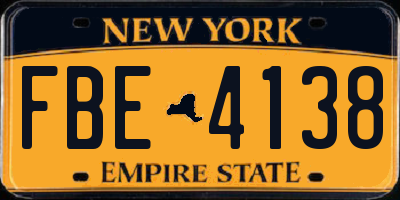 NY license plate FBE4138