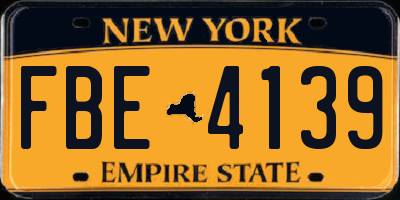 NY license plate FBE4139
