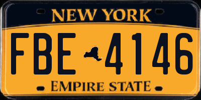 NY license plate FBE4146