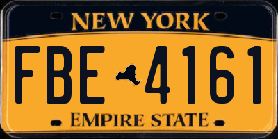NY license plate FBE4161