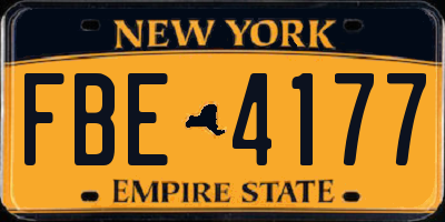 NY license plate FBE4177