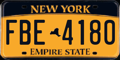 NY license plate FBE4180