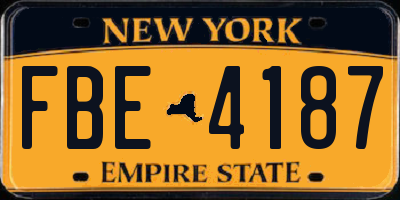 NY license plate FBE4187