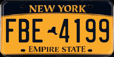 NY license plate FBE4199