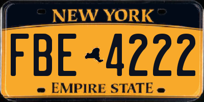 NY license plate FBE4222