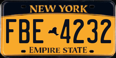 NY license plate FBE4232
