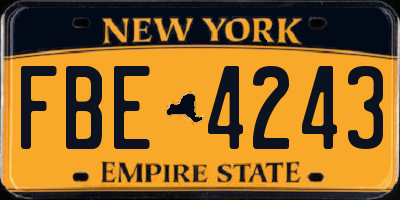 NY license plate FBE4243