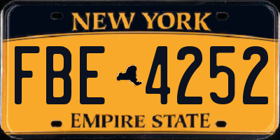 NY license plate FBE4252