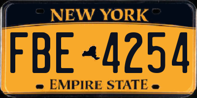 NY license plate FBE4254