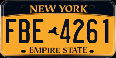 NY license plate FBE4261
