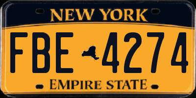 NY license plate FBE4274