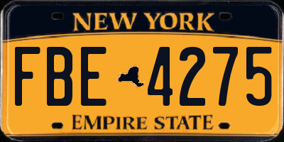 NY license plate FBE4275