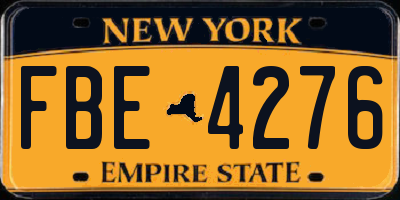 NY license plate FBE4276
