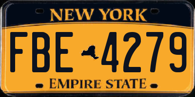 NY license plate FBE4279