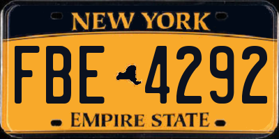 NY license plate FBE4292