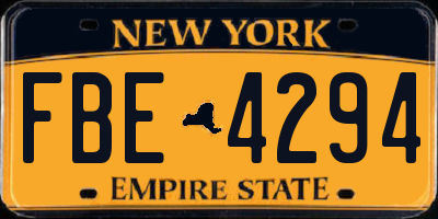 NY license plate FBE4294