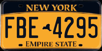 NY license plate FBE4295