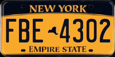 NY license plate FBE4302