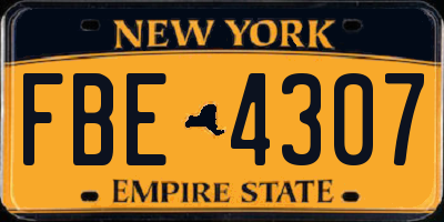 NY license plate FBE4307