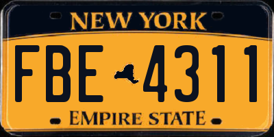 NY license plate FBE4311