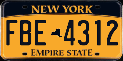 NY license plate FBE4312
