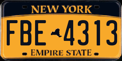 NY license plate FBE4313