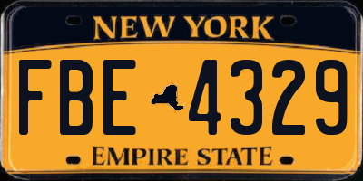 NY license plate FBE4329