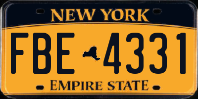 NY license plate FBE4331