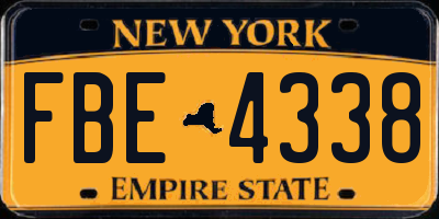 NY license plate FBE4338