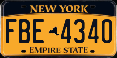NY license plate FBE4340