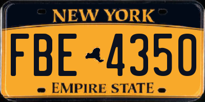 NY license plate FBE4350