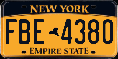 NY license plate FBE4380