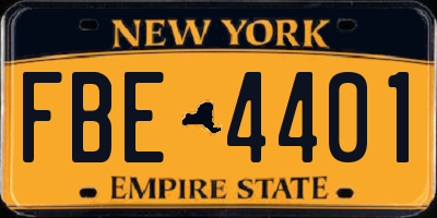 NY license plate FBE4401