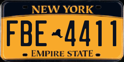 NY license plate FBE4411
