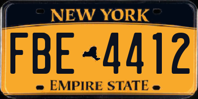 NY license plate FBE4412
