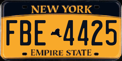 NY license plate FBE4425