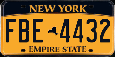 NY license plate FBE4432