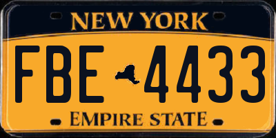 NY license plate FBE4433