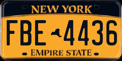 NY license plate FBE4436