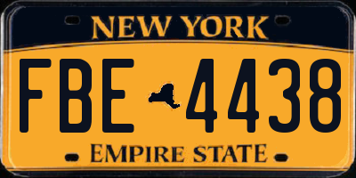 NY license plate FBE4438