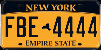 NY license plate FBE4444