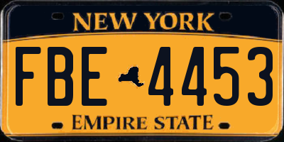 NY license plate FBE4453