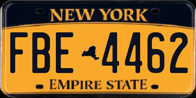 NY license plate FBE4462