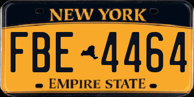 NY license plate FBE4464