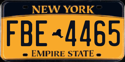 NY license plate FBE4465