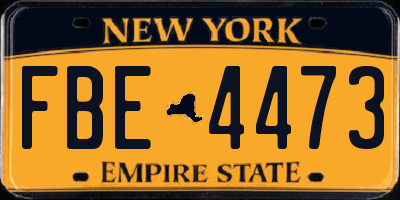 NY license plate FBE4473