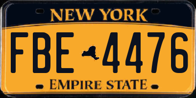 NY license plate FBE4476