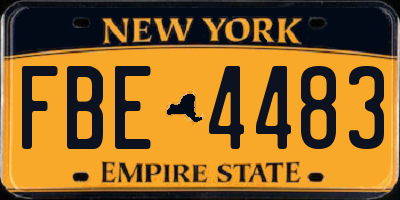NY license plate FBE4483