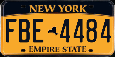 NY license plate FBE4484